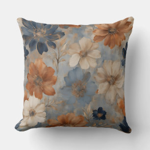 Light Blue Orange Beige Navy Modern Farmhouse  Cushion