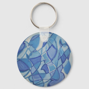 Light Blue Original Abstract Artwork Kara Willis Key Ring