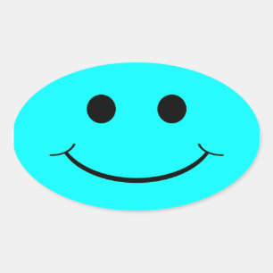 Light Blue Oval Face Stickers