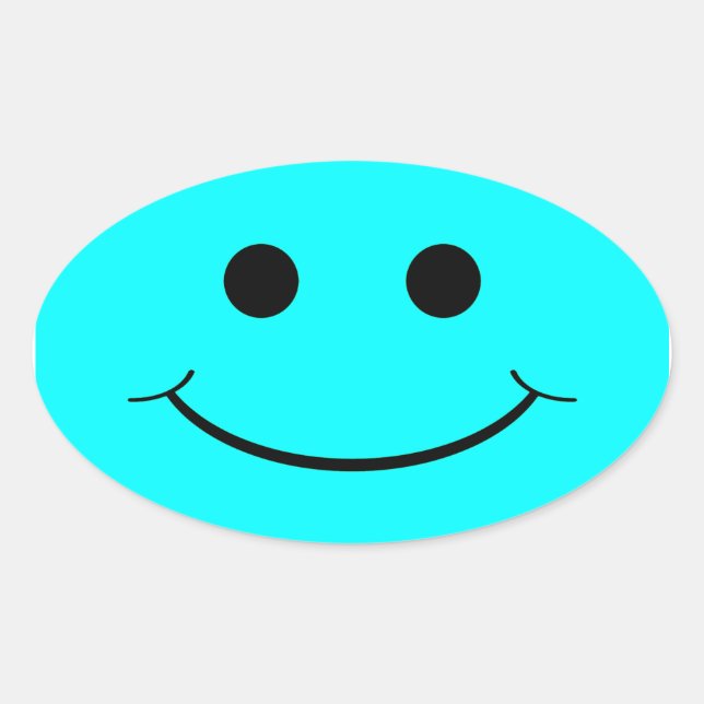 Light Blue Oval Face Stickers (Front)