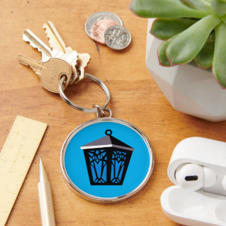 Light Blue Owl Lantern Keychain