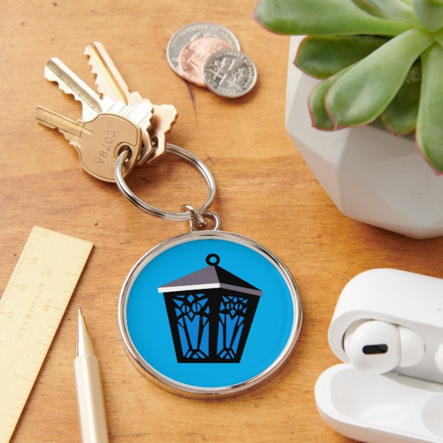 Light Blue Owl Lantern Keychain (Desk)