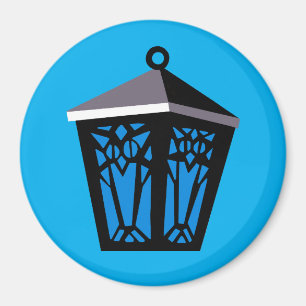 Light Blue Owl Lantern Magnet