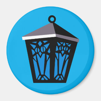 Light Blue Owl Lantern Magnet