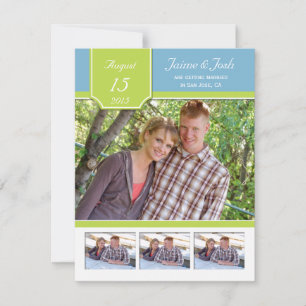 Light Blue Pale Green Photo Save The Date