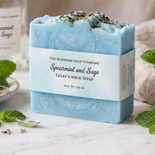Light Blue Parchment Paper Style Soap Belly Band Invitation Belly Band