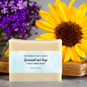 Light Blue Parchment Paper Style Soap Belly Band Invitation Belly Band