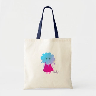 Light Blue Pastel Cloud Character Soft Color Art Tote Bag