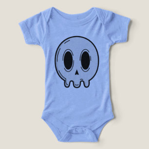Light Blue Pastel Goth Skull Baby Bodysuit Edgy In
