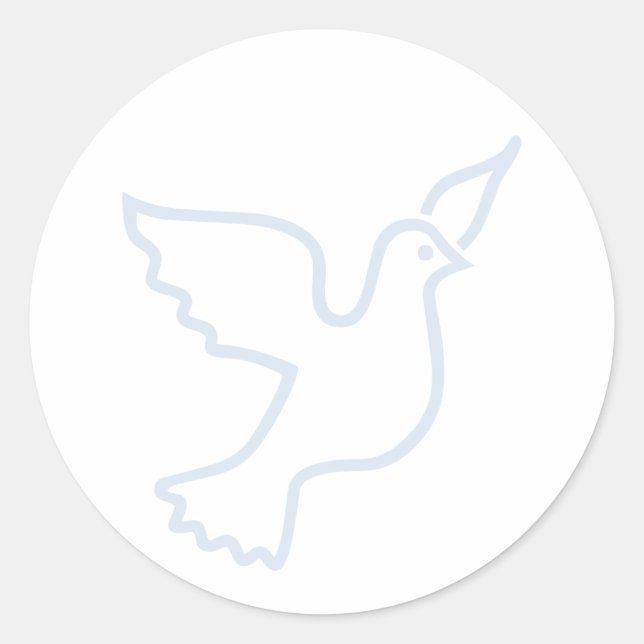 Light Blue Peace Dove Classic Round Sticker (Front)