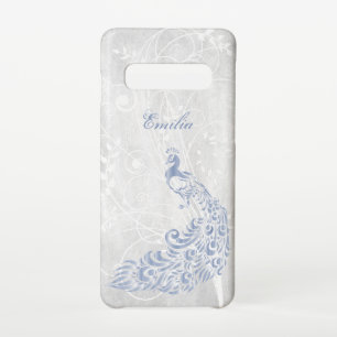 Light Blue Peacock Personalise Samsung Galaxy Case