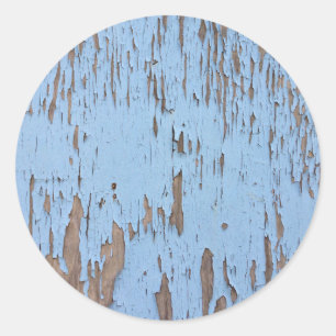 Light Blue Peeling Paint Classic Round Sticker