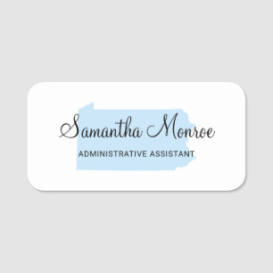 Light Blue Pennsylvania Name Tag