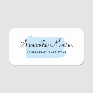 Light Blue Pennsylvania Name Tag