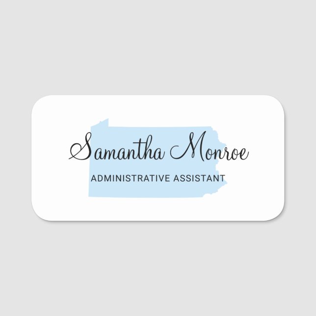 Light Blue Pennsylvania Name Tag (Front)