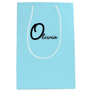 Light Blue Personalised Party Favour Bags