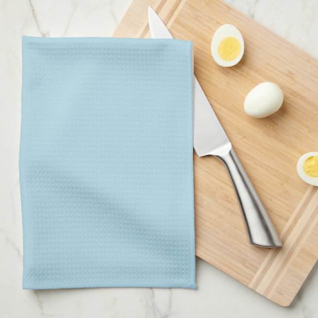 Light Blue Personalised Premium Coloured Tea Towel (Quarter Fold)