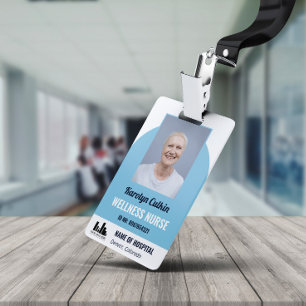 Light Blue Photo Your Logo Hospital ID Badge