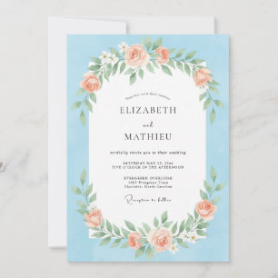 Light Blue Picturesque Spring Wedding Invitation