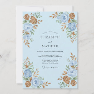 Light Blue Picturesque Vintage Wedding Invitation