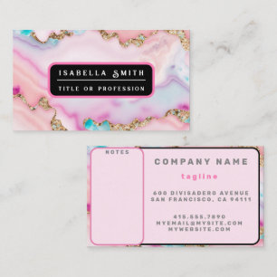 Light Blue Pink Agate Marble Popular Collection Business Card