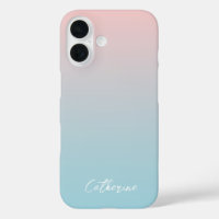 Light Blue Pink Gradient Modern Minimal Script