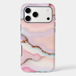 Light Blue Pink Marble Agate Modern Collection