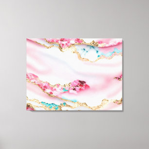 Light Blue Pink Marble Agate Popular Collection Canvas Print