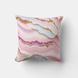 Light Blue Pink Marble Agate Trendy Collection Cushion