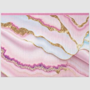 Light Blue Pink Marble Agate Trendy Collection Tissue Paper