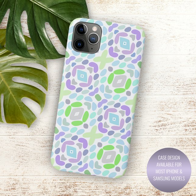 Light Blue Pink Purple Lime Green African Art Case-Mate iPhone Case (Creator Uploaded)