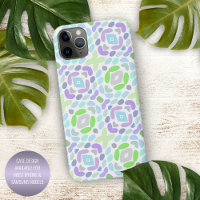 Light Blue Pink Purple Lime Green African Art