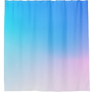 Light blue, pink, shower curtain