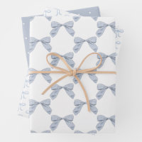 Light Blue Plaid Bow Elegant Boy Baby Shower