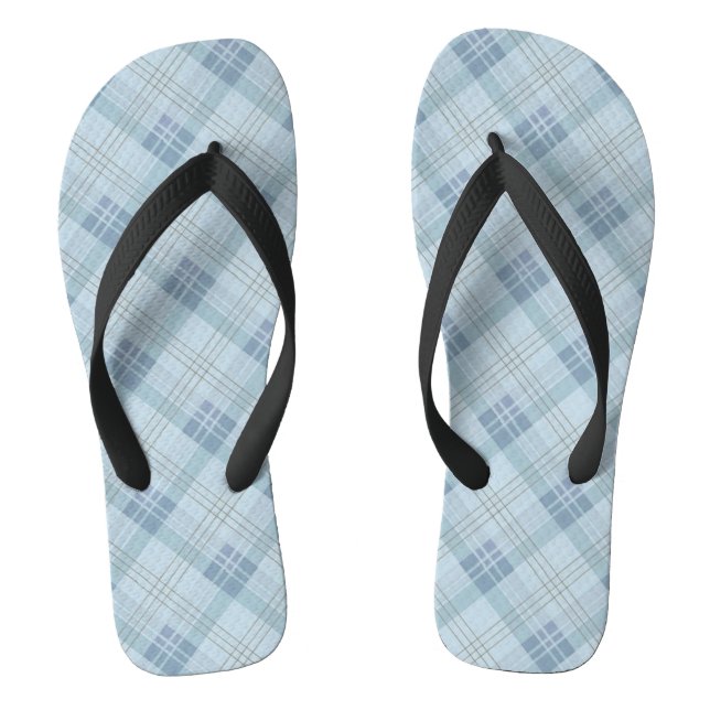 Light Blue Plaid Jandals (Footbed)