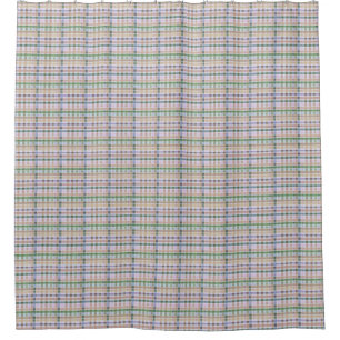 Light Blue Plaid Shower Curtain