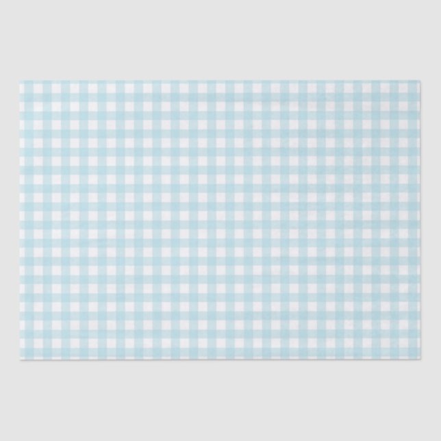 Light Blue Plaid Tissue Paper (Front)