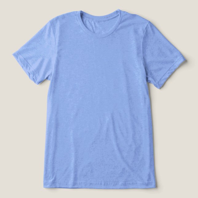 Light Blue Plain Blank Nothing on Front Tri-Blend Shirt (Design Front)