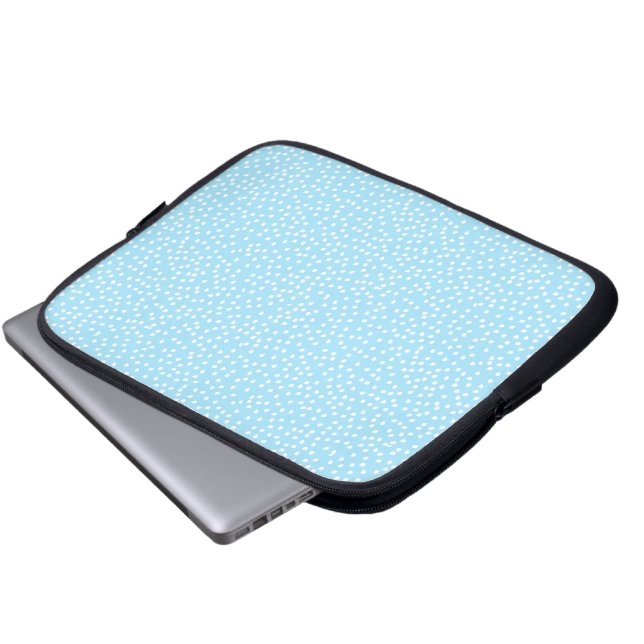 light blue polka dot laptop sleeve (Front Bottom)