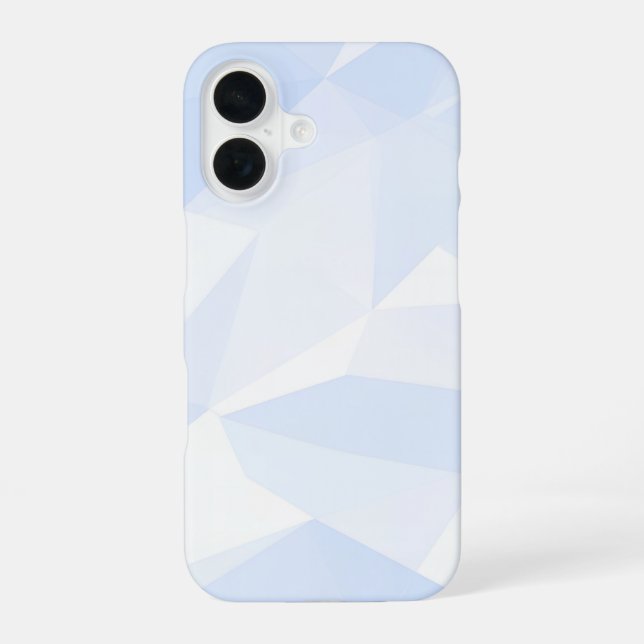 Light Blue Polygon Geometric iPhone 16 Case (Back)