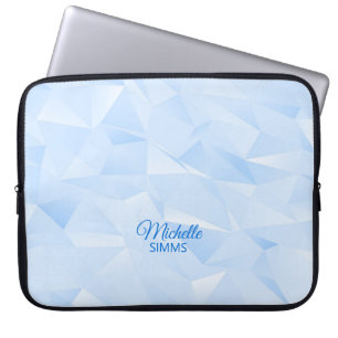 Light Blue Polygonal Pattern and Customisation Laptop Sleeve