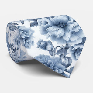 Light Blue Porcelain Floral Father's Day Gift Tie