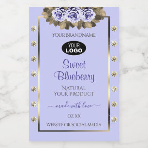 Light Blue Product Labels Blue Roses Jewels Logo