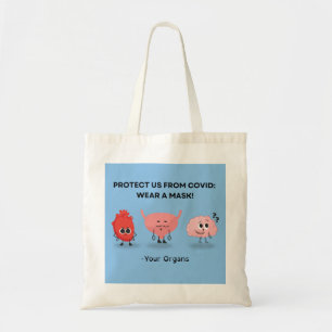 Light Blue Protect Us From Covid Tote Bag