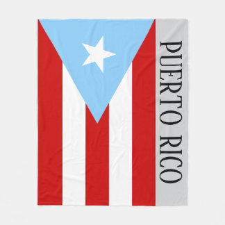 Light Blue Puerto Rico Flag Fleece Blanket