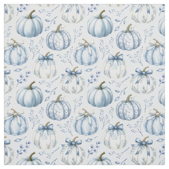 Light Blue Pumpkin Pattern - Fabric (Swatch)
