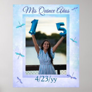 Light Blue Quinceañera Party Poster