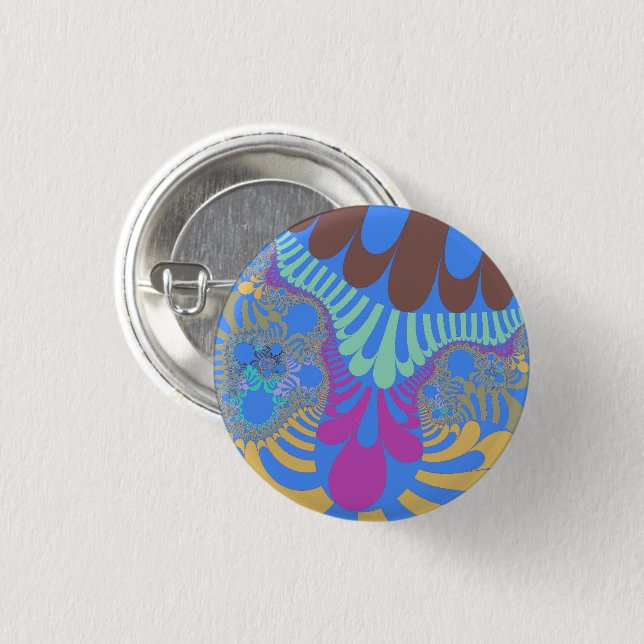 Light Blue Rainbow Mod 3 Cm Round Badge (Front & Back)