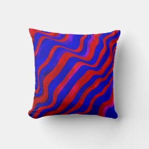Light Blue, Red texture with wry lines. Gradient i Cushion