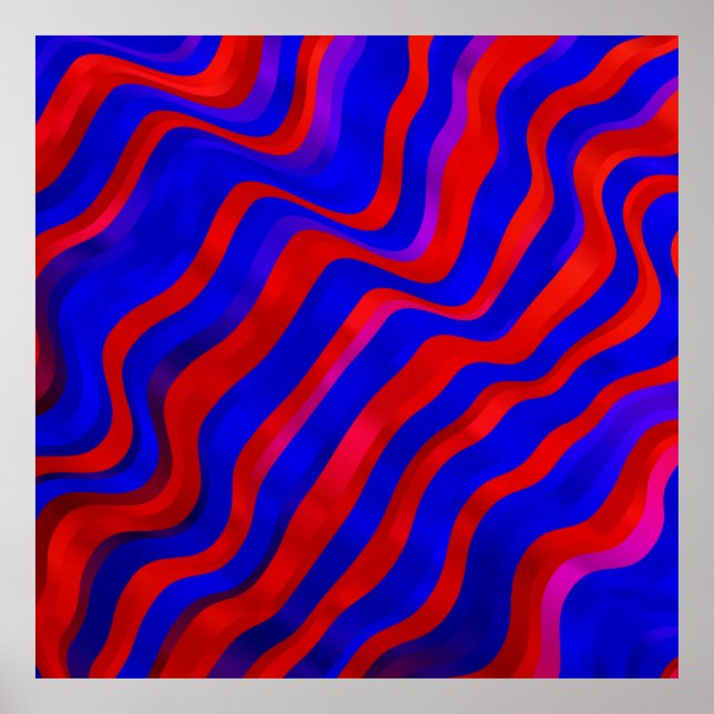 Light Blue, Red texture with wry lines. Gradient i Poster (Front)